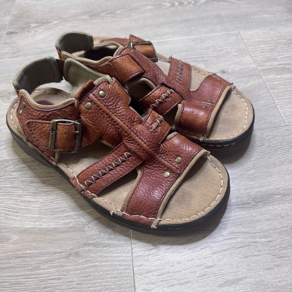 Dr. Martens Mens Brown Leather Fisherman Sandals Buckle Strap AirWair Sole 8